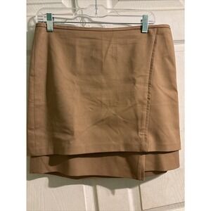WHBM Womens Tan Tiered Faux Wrap Lined Pencil Skirt Sz 6. NWOT, Never Worn